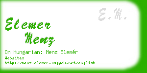 elemer menz business card
